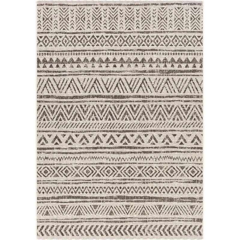 Tapis intérieur / extérieur tissé à la machine Landyon , Rectangle 2 pi x 2 pi 11 po