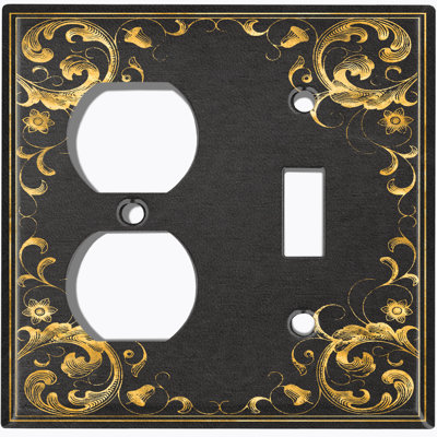 Patterned 2 - Gang Standard Combination Wall Plate