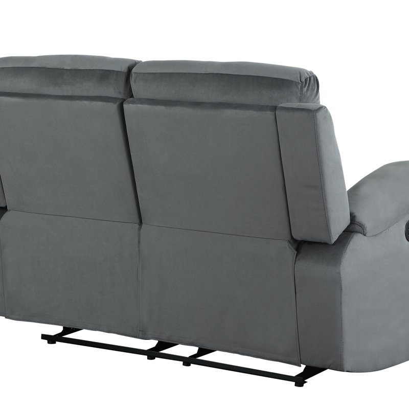 Causeuse inclinable en tissu de microfibre Global United avec support lombaire et fabrication durable Global United, Gris