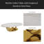 Table basse en marbre avec base sculpturale en acier inoxydable-118554356