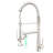 Heavy Duty Commercial Style Led Kitchen Faucet With Pull Down, Pre-Rinse And 2 Function Spout In Brushed Nickel Single Handle Spring Nickel,-890059555