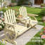 Banc de jardin en bois à haut dossier et banc de patio 2 places
