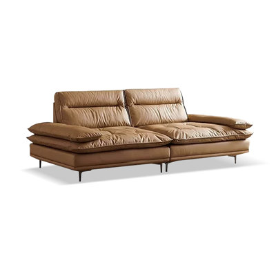 Causeuse modulaire en cuir véritable Coffee Coffee