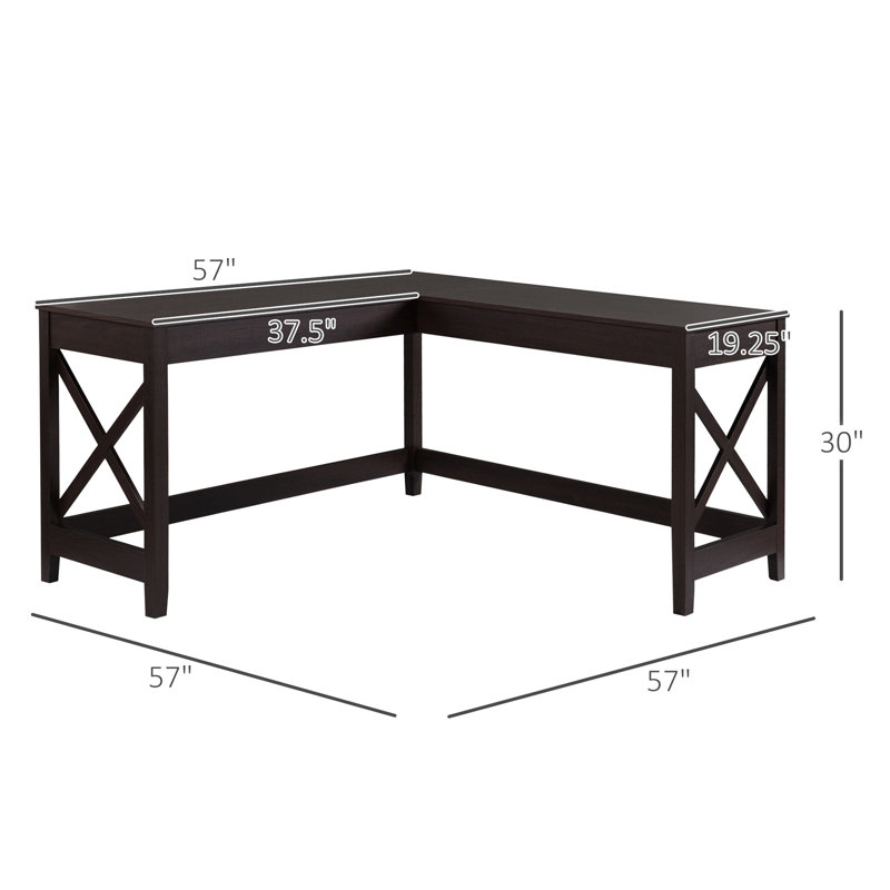 Bureau 57 po en L brun