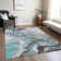 Machine Washable Indoor/Outdoor Xhevrie Teal Rug