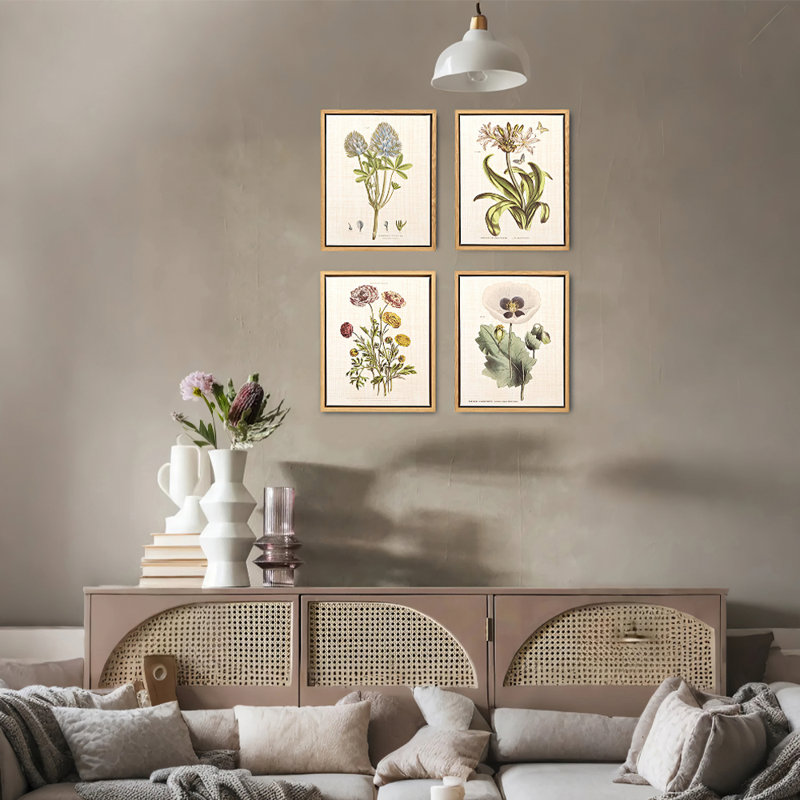 Art mural encadré floral sur toile