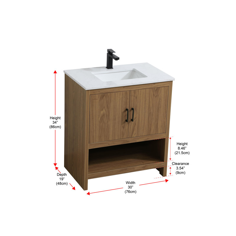 Meuble-lavabo simple 30 po Kirkbride, Noyer brun