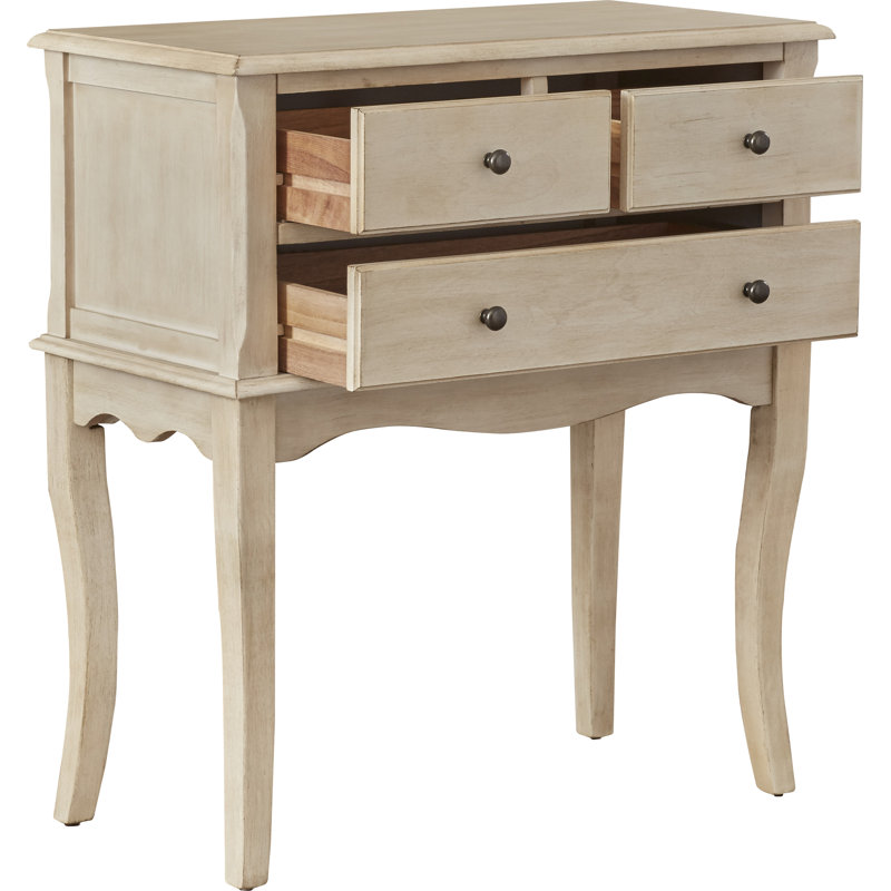 Diors 73.66 cm W Bedside Table, Antique White