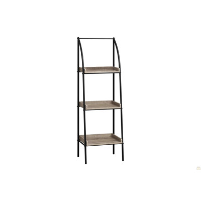 Bookshelf, Bookcase, Etagere, Corner, 3 Tier, 48"H, Office, Bedroom, Brown Laminate