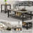 Modern Coffee Table Set of 3, 3-Piece Living Room Coffee Table Set with 2 End Table & 1 Tea Table, Space-Saving Coffee Table with MBF Broad & Metal Frame for Apartment, Gray-1820559936