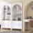 Display Cabinet With Glass Doors, White Arched Bookcase With Drawers, Tall China Curio Cabinet, Display Cases For Collectibles