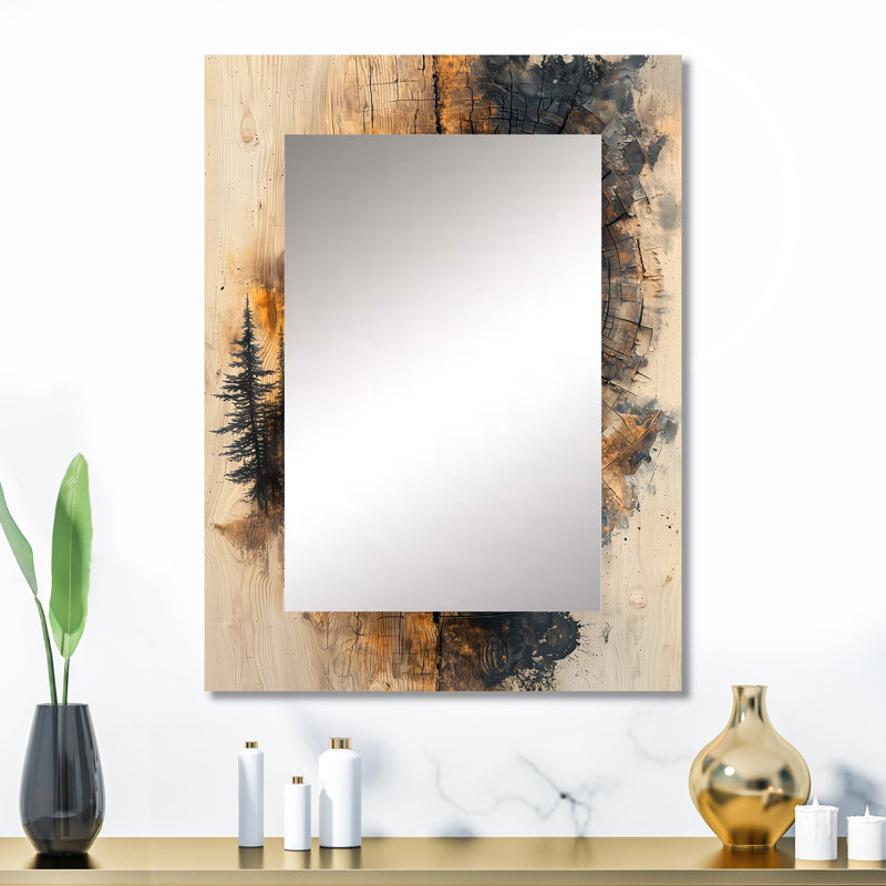 Totem, tour in a Forest Landscape I - Art mural amérindien, miroir décoratif global, impression sur métal, 32 po x 24 po