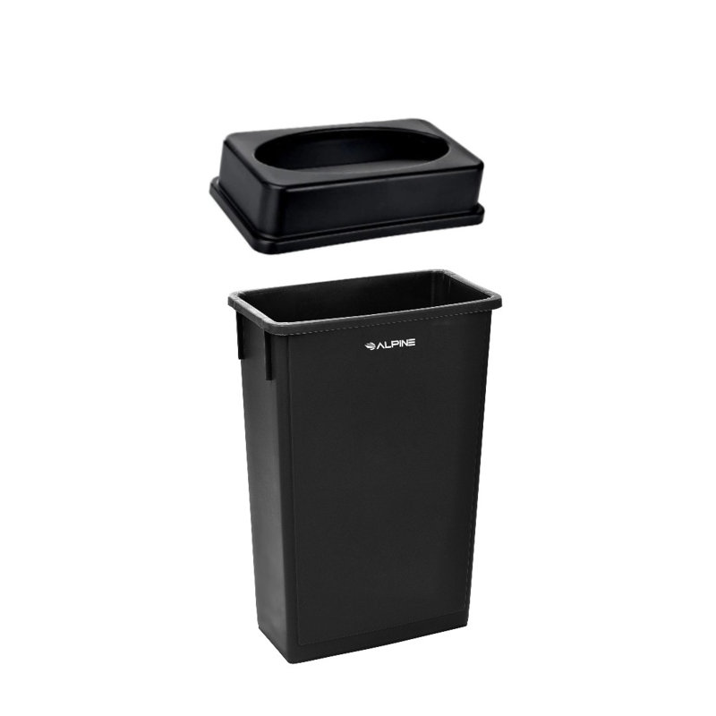 Poubelle commerciale 23 gallons avec couvercle pivotant, Noir