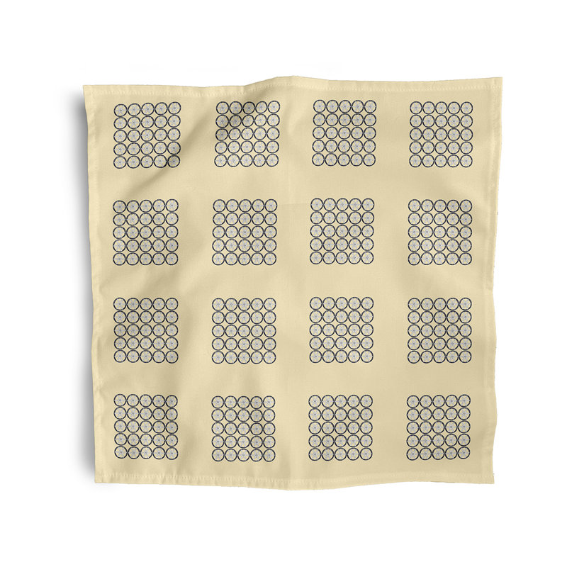 Kylasia Polyester Geometric Square Napkin, Yellow