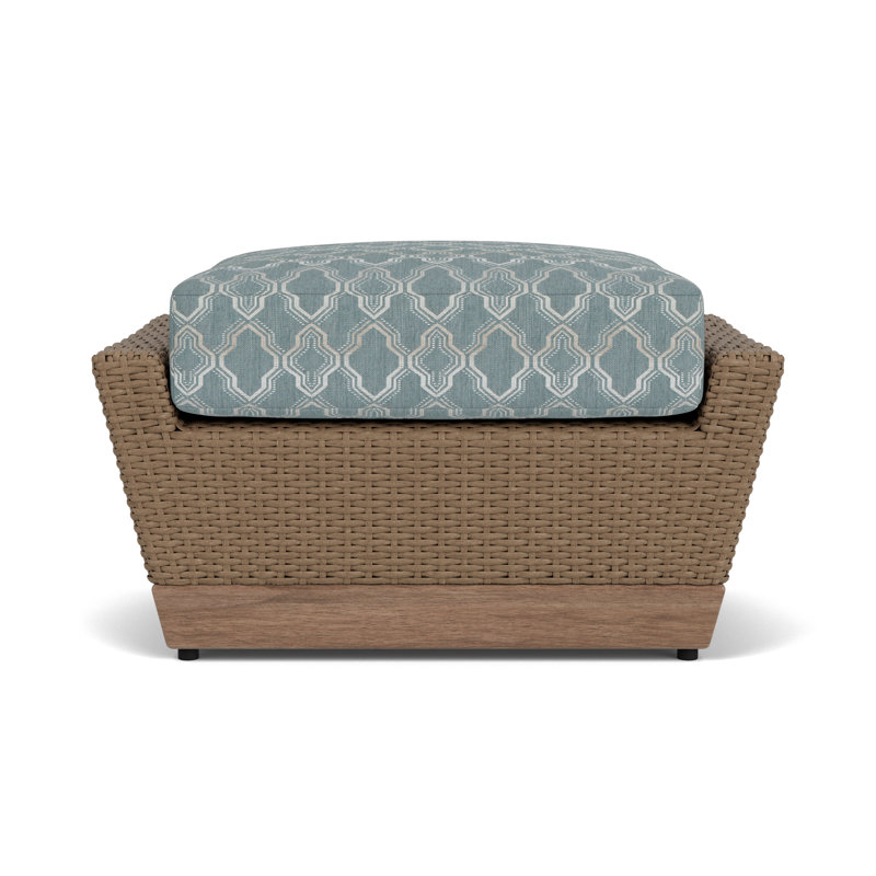 Charisma Rectangle Outdoor Ottoman Patio Ottoman, Luna Mist