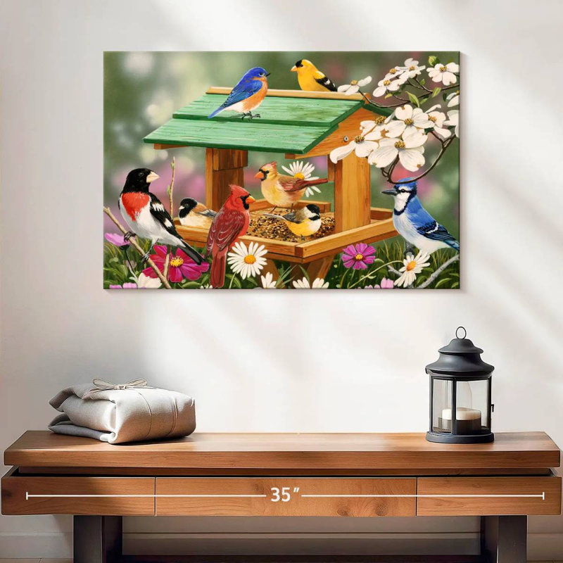 Crowle Backyard Birds Spring Feast, 16" H x 24" W