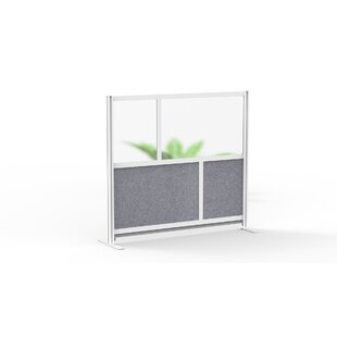 NPS Room Divider, 6' Height, 3 Sections, Clear Acrylic Panels