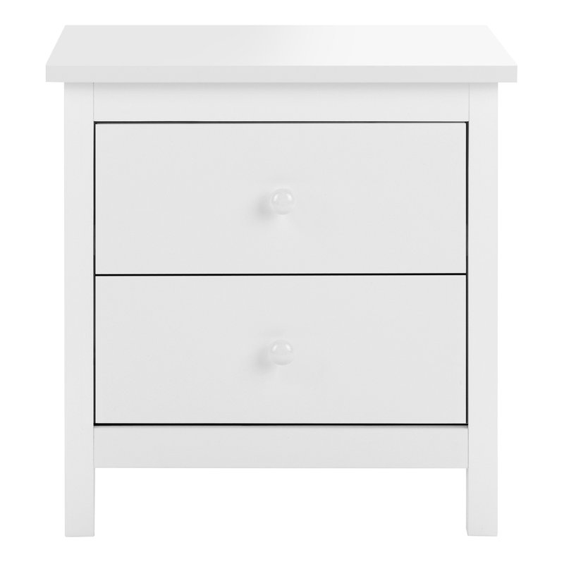 Akeia 50cm W Manufactured Wood Bedside Table, White