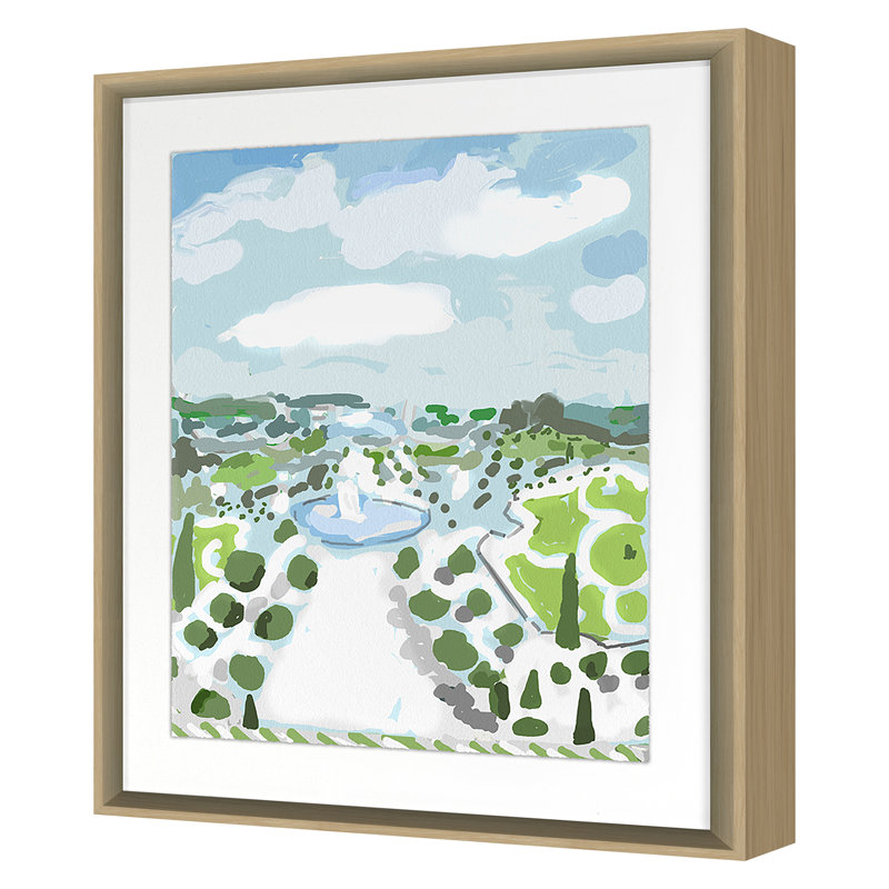 Garden Views 2 Print by Dana Gibson, 48" H x 40" W x 1.63" D, Maple