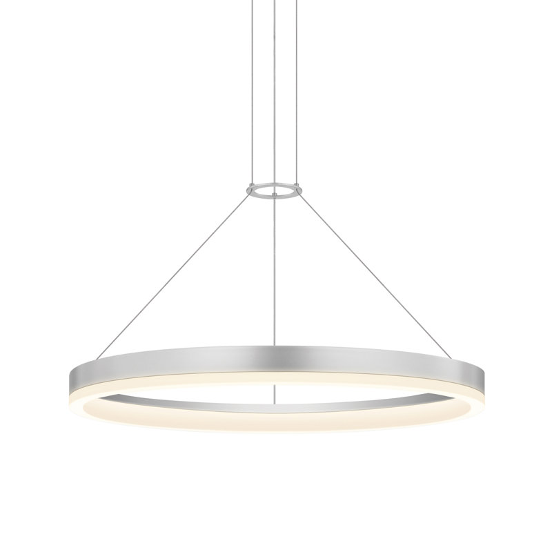 Corona 1-Light LED Unique / Statement Chandelier, 2" H x 16" W x 16" D, Bright Satin Aluminum, 3000K