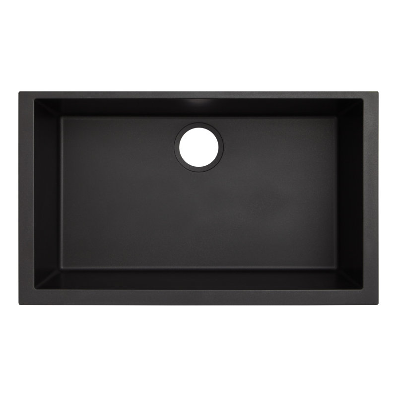 Holcomb 30 "L Undermount Kitchen Sink, Midnight Black