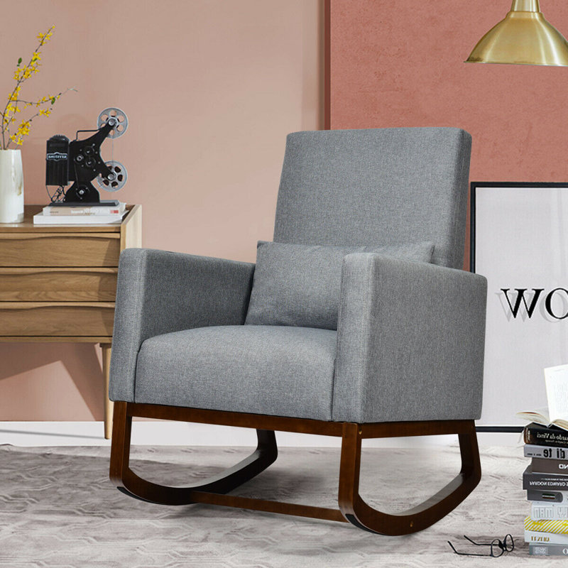 Hayward Upholstered Rocking Chair, Dark Grey
