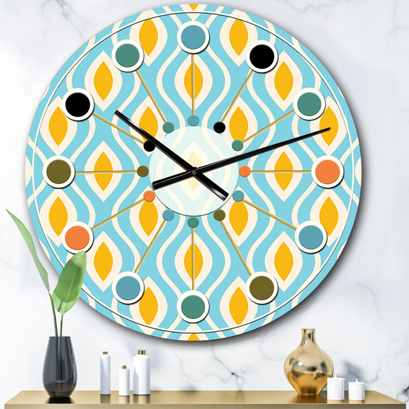 Horloge murale rétro Mid-Century, Surdimensionné