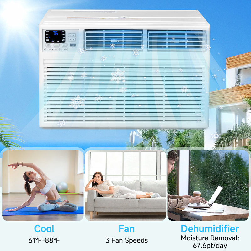 Climatiseur à travers le mur 12 000 BTU avec déshumidificateur Wi-Fi