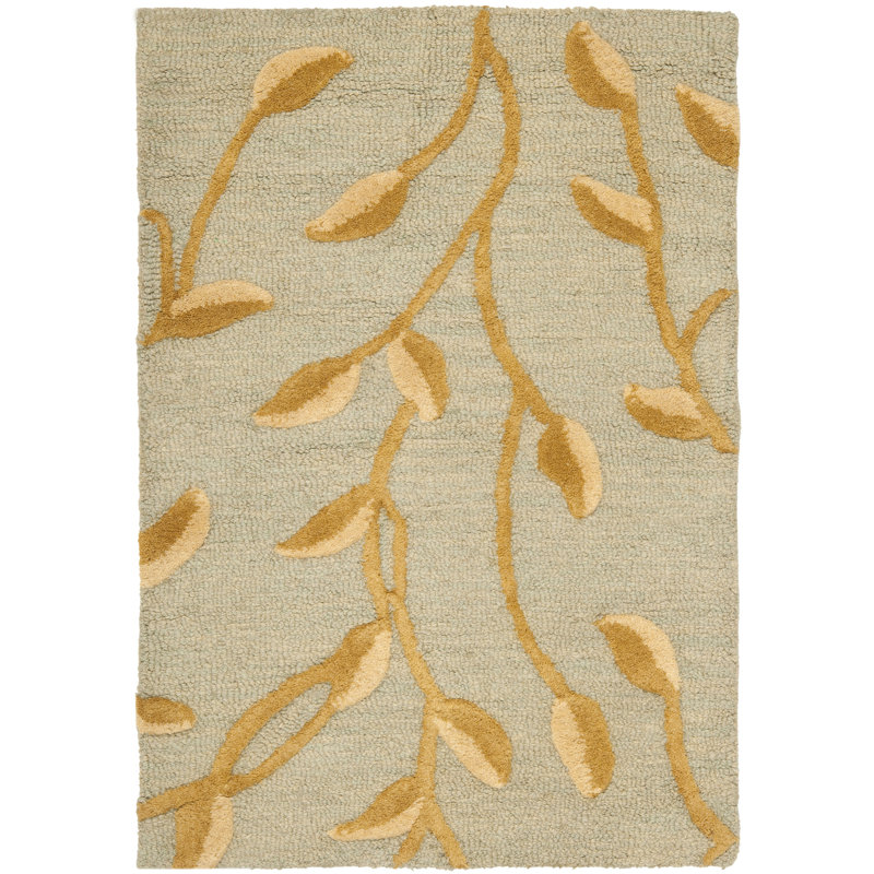 Tapis bleu clair / beige Rodeo Drive, Rectangle 7 pi 6 po x 9 pi 6 po
