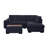 100"W Sectional Sofa With Right Facing Chaise And Console Ottoman