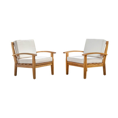 Durable Acacia Wood Accent Chairs, Rustic Style For Outdoor Entertaining
