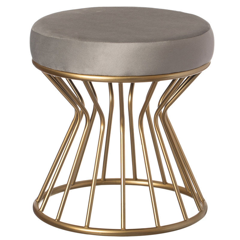 Velvet Ottoman, Gray