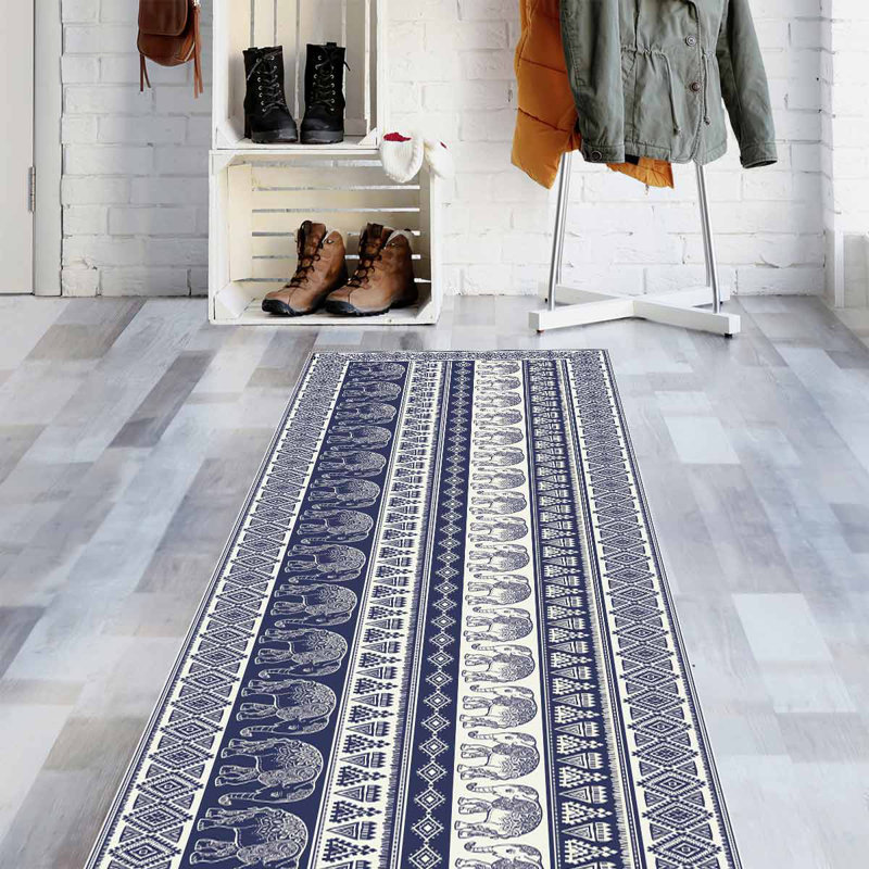 Bynoe Non-Slip Geometric Indoor Doormat, Runner 65 x 266cm