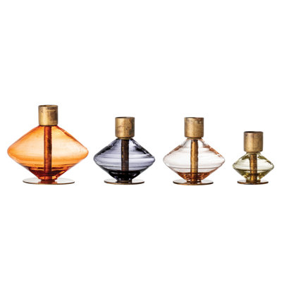 Decorative Glass and Metal Taper Holders