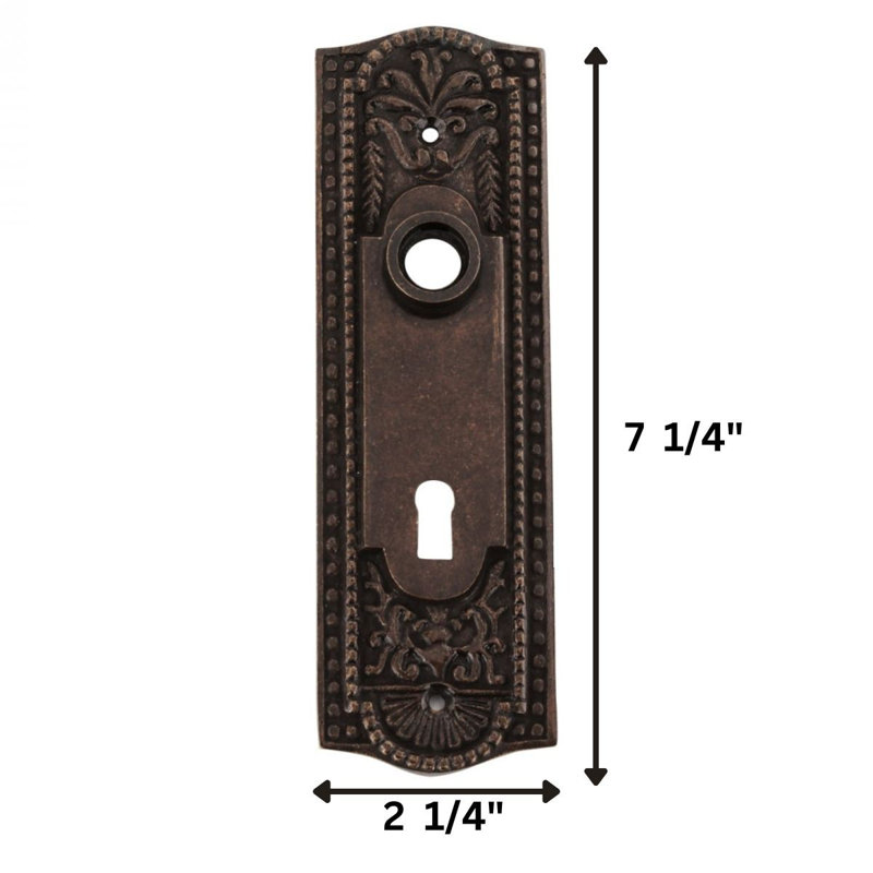 Plaque de porte sans poignée, Laiton antique