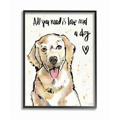 All You Need Is Love And A Dog by Anne Tavoletti - Print on Canvas