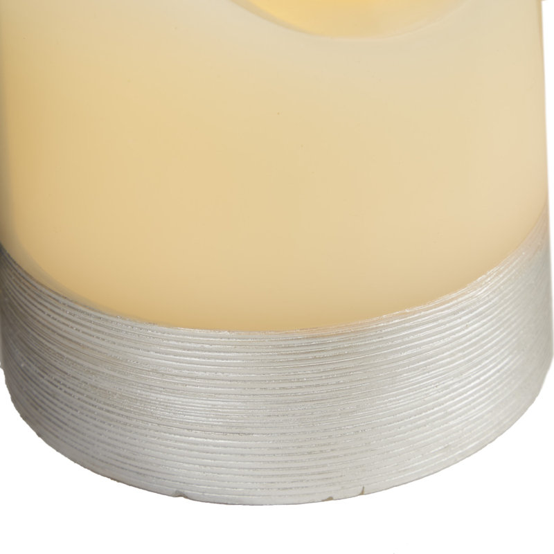 Bougie sans flamme traditionnelle sans parfum, H 6 po x l 6 po x P 6 po, Argent