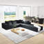 Modulaire de salon moderne en L de 132 po avec rembourrage en mousse et rembourrage en chenille sans assemblage requis-989846523