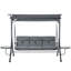 Outsunny 3 Seat Garden Swing Chair w/ Adjustable Canopy and Coffee Tables