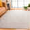 Tapis de couleur unie en laine / coton tissé à la main Vermont en ivoire / gris clair