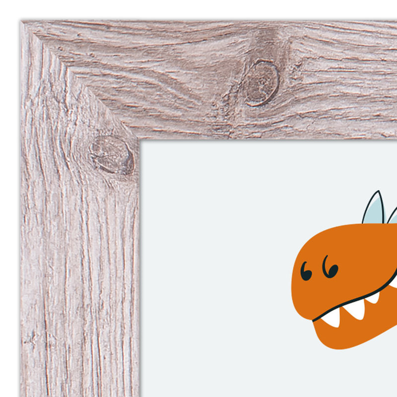 «Dino Be Brave», art encadré, H 14 po x l 11 po x P 0,75 po, Cadre blanc