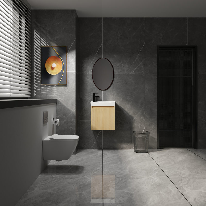 Meuble-lavabo mural 20 po avec lavabo en céramique