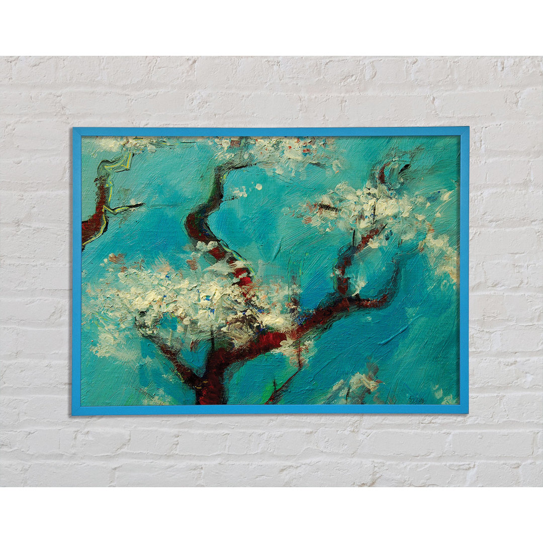 Cherry Blossom Blues - Einzelne Bilderrahmen Kunstdrucke