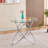 Modern Tempered Glass Dining Table with Chrome Metal Legs, Space-Saving Kitchen Table for Living Room-434630367