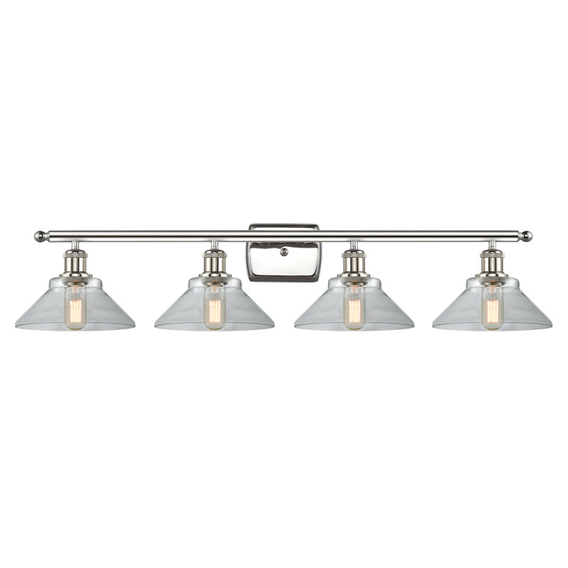 Éclairage pour salle de bain à 4 lumières à intensité variable Newton St Loe, Transparent, Ampoule DEL 6 watts Vinage