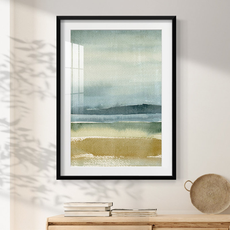 Perspectives ocre I - impression encadrée, H 25,5 po x l 17,5 po, Noir
