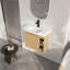Meuble-lavabo mural 24 po avec lavabo en céramique blanche et porte à fermeture en douceur, emballage KD, chêne clair-559139686-559139687