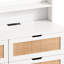 Armoire de rangement en rotin 6 tiroirs avec lumières DEL et prise de courant-903993785