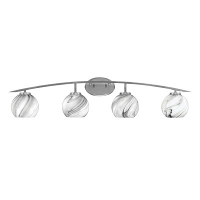 Barre d'éclairage de salle de bain 4 lumières avec verre à onyx 5,75 po Kurve