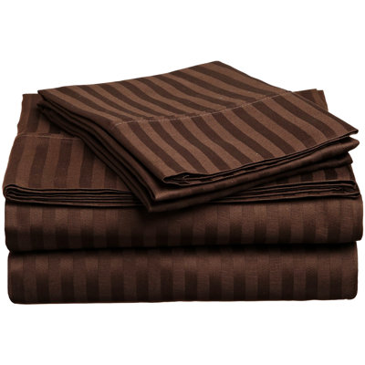 Kinvara 400 Thread Count Certified Egyptian Cotton Blend Stripe Sheet Set